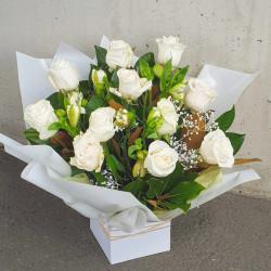 White Roses In Box