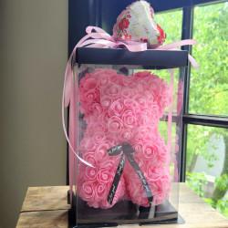 Pink Rose Bear 40cm