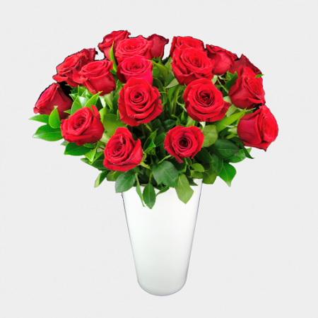 24 Roses In Vase