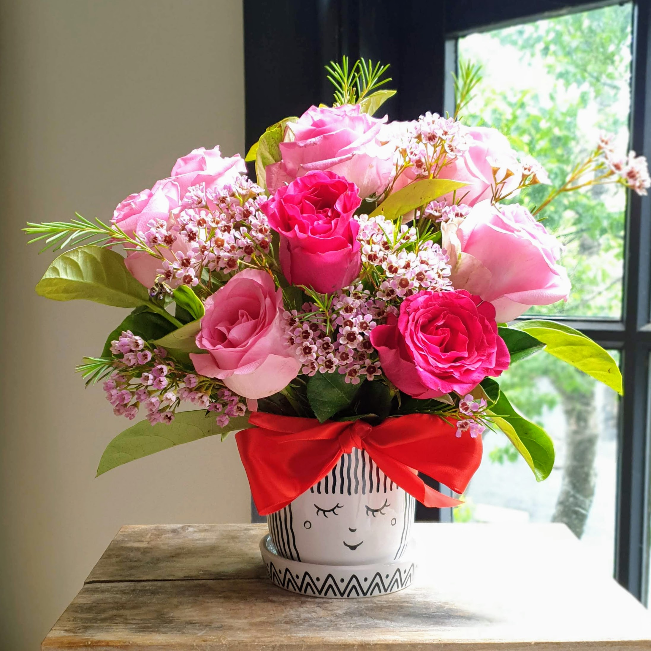 Pink Roses & Wax Flowers Flowers With Passion Sydney