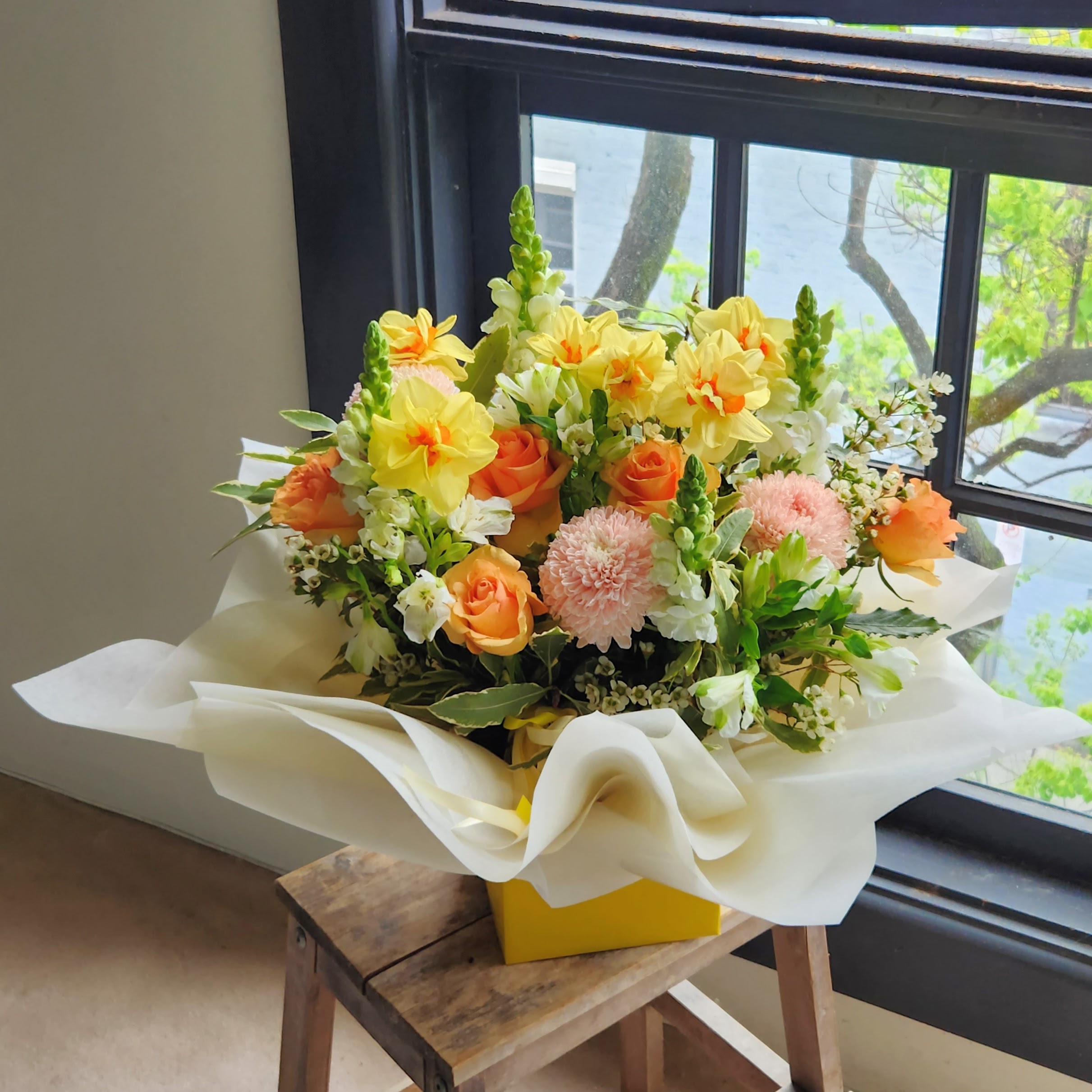 Daffodil & Rose Bouquet Flowers With Passion Sydney